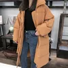 Winter Jacket Long Padded Over-the-Knee Women Korean-Style Loose Down Cotton Coat Cotton-Padded Clothes 201127