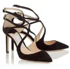 العلامات التجارية الشهيرة للسيدات Azia Satin Sandals Sknot Strap Open Open Tee High Heels مع حذاء سهرة متطور سيدة مضخات Party 35-43