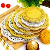 50 100 200pcs Round Paper Doilies Golden Silver Lace Doily Party Decorative Tableware Placemats Mats Table Decoration 220627