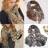 Fashion Leopard Scarf Korean Chiffon Wrap Shawl Stole Scarves For Women Elegant Long Neck Large