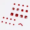 Falska naglar 24 st röda falska fullt omslag fotlim diy manikyr nagelkonstverktyg prud22