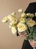 Couronnes de fleurs décoratives nordique fleur artificielle camélia thé Rose faux Bouquet soie salon Arrangement Table décorationdécoratif
