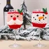 زينة عيد الميلاد الزجاج النبيذ غطاء سانتا كلوز الثلج مائدة زجاجة زجاجة الحامي لعشاء المنزل 2 ColorSchristmas
