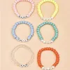 Bangle 6Pcs/Set Boho Colorful Beads English Letter Babe Happy Smile Honey Rad Sunny Chain Charm Bracelet Fashion JewelryBangle