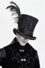 Wide Brim Hats Gothic Vintage Top Hat Men Steampunk Cosplay Punk Party Caps Feather Decoration Drop High Quality Scot22