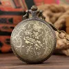 Pocket Watches Tyskland Berlin snidade kvartsklocka Bronze Retro Necklace Pendant Clock Bear Round Dial Fob Gifts For Men Womenpocket