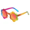 Lunettes de soleil pour enfants Belles tournesols Lunettes de soleil colorées Designer Cadre rond Filles Lunettes de voyage givrées Lunettes de protection solaire Lunettes de mode Lunettes B58