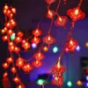 Tradicional Chinês Nó Lanterna Vermelha LED String Luz de Natal Bateria Operada por Party Supplies Decoração de Luzes do Ano Chinês 220527