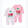 Baby Boys Girls Brand Rompers Spring Autumn Nyfödda lämnar brev tryckta jumpsuits Bomull Toddler Långärmad Romper Infant Ones9549570