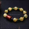 Chinese Style Products Tibetan Natural Sheep Horn Round Bead Single Circle Buddha Hand String Diy With Olive Core Lobar Red Drop Delivery 20