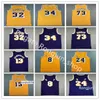 남성 빈티지 농구 데니스 로드먼 저지 73 wilt Chamberlain 13 Jerry West 44 Johnson 32 Purple Yellow White All St Jerseys