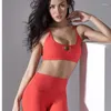 Yoga outfit sexig fitness bh lady solid color sports topp sport slitage för kvinnor gym backless cross tillbaka brayoga