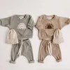 Kleding Sets Mode Kinderkleding Set Peuter Baby Jongen Meisje Patroon Casual Tops Kind Losse Broek 2 stuks Designer OutfitClothing