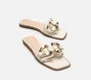 Designer Women summer slides Scuffs Slippers Genuine Leather soft sole open toes Fashion flat heel luxury square toes outdoors Beach Casual Trainers plus size 35-41