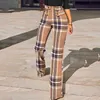 Kadın Pantolon Capris Kadın Düğmeli Yüksek Bel Geniş Bacak Tasarlanmış Pantolon SP 220823