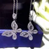 Other Luxury Top Quality Butterfly Necklace For Women Romantic Bling Cubic Zirconia Collar Delicate Kolye Jewelry PendantOther