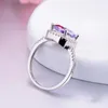 Wedding Rings Weddings/bride Colorful Large CZ Stone Jewelry 925 Stamp Charming Lady Nice Plata Party Ring Size 6-10 Anillos MujerWedding