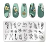 Nagelkonst stämplingsmallar plattor Set Flower Fjäril Geometric Scheme Design Naglar Bild Stamp Stamp rostfritt stålplattor Manikyrverktyg