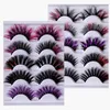 Kıvırcık dağınık kalın 3d vizon saç yanlış kirpikler 5 pairs set yumuşak ışık kullanımlık el yapımı çok katmanlı sahte lashes uzantıları 4 modelleri giymek kolay DHL