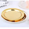 Блюдо тарелки роскошные серебро/ золотое зарядное устройство металлическое лоток 25 см/ 9,8 дюйма круглые гайки/ сладкий/ торт для домашних рождественских украшений