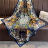 Écharbes 90 cm Square en soie en serre écharpe Femmes Summer châle Wraps Imprimerie Luxury Horse Beach Femed Headkerchief Hijab Bandana 206499635