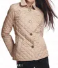 女性ボタンジャケット冬の秋のファッションコットンスリムブリティッシュスタイルの格子縞のキルティングコート