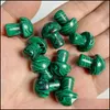 Arts And Crafts Arts Gifts Home Garden 20Mm Mini Malachite Stone Mushroom Plant Statue Stones Ornament Carving Decora Dh7Np