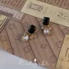 Clip-on Vis Retour Mode Goutte D'eau Noir Gemstone 925 Boucles D'oreilles En Argent Pour Les Femmes De Mariage Bijoux Cadeau De NoëlClip-on Farl22