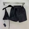 Fashion designer design P home New recycled nylon fabric metal triangle decorative bra vest with Elastic Waist Pants Set