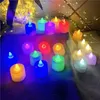 Candela a LED Tealight Senza fiamma Lampada colorata a batteria Lampada per decorazioni natalizie per feste di compleanno