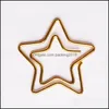 Het indienen van benodigdheden producten Kantoor School Business Industrial Lovely Star Metal Golden Color Paper Clips Pry Bladmark Creative Cute Safety P