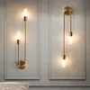 Vägglampa Modern LED för vardagsrum Bakgrund Sovrummet Bedside H65 Copper Light Luxury Gold G9 Luster Decorative FixturesWall