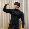 Gym T Shirt Men Fitness Bodybuilding Clothing Workout Quick Dry Long Sleeve Shirt Male Spring Sports Tops Compression Tee Shirt 220513