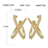 Stud Gold Cross Ear Cuff Non Pierced Earrings for Women Micro Pave Cz Liten klipp på brosk Femme Jewelry GiftSstud ODET22 FARL22