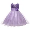 Nieuwe kanten prinses meisje jurk kerst verjaardagsfeestje kleding kind bruiloft rode bloemjurken kinderen winter prom kostuum g220428