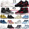 Jumpman 4 4S Basketball Shoes Jordens 4 Men Women Canvas Red Thunder Cat Tour Yellow TS Jorda 1 1S Rebellionaire Bred Patent