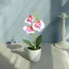 Декоративные цветы венки венки искусственная бабочка орхидея бонсай эстетическая фальшивая растительная ветвь цветочный ветвь с вазой для домашнего свадебного ремесла