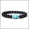 Beaded Strands Fashion Women Strand Natural Stone Turquoises Beads Bracelet Tortoise Charm Bracelets For Men Lucky Energy J Mjfashion Dhhw3