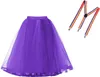 Women Rainbow Tutu Skirt Elastic Band Gift 5 Layers Soft Tulle Ribbon Hem Girls Petticoat Midi Underskirt for Costumes Cosplay CPA3266