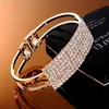 Charm Bracelets Luxury Female Crystal Geometry Bracelet Rose Gold Silver Color For Women Trendy Bride White Zircon Wedding BraceletCharm Lar