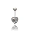 Anello per ombelico in argento S925 14G CZ Barre per ombelico a vite per piercing al corpo con bilanciere per ombelico