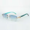 endless diamond sunglasses frames 3524012 with teal wood sticks and 56mm lens