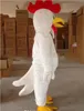 Hoogwaardige volwassen Salemake volwassen maat witte kippenmascotte kostuum groothandel prijs cock mascotte