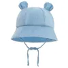 Śliczne wiosną lato Baby Sun Hat Dzieci Outdoor Rabbit Ear Caps Boy Girl Panama unisex plażowe czapki wiadra na 0-18 miesięcy