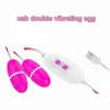 NXY Vibrators kraftfulla USB-laddning Dubbelbringande ägg 12 Speed ​​Clitoris Stimulator G-Spot Vaginal Massager Bullet Vibrator Sexleksaker för kvinnor 0407