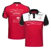 Owzx Herren-Polohemd, F1-Fahrer-T-Shirt, Herren- und Damen-Team-Rennanzug, kurzärmeliges Revers-Poloshirt, Auto-Overalls, Übergröße, kann anpassbar sein