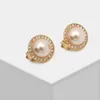 CLIP-ON SCREW Back Amorita Boutique Vintage Pearl Clip Earrings Classic Stud for Lady Girl Daughter Gift Smal Accessories