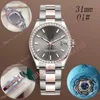 Womens luxury watch automatic machine movement presidents bracelet 31mm diamond classic grey dial waterproof jubilee watches.