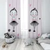 Rideaux Rideaux Mignon Ballerine Bébé Fille Chambre D'enfants Avec Des Fleurs Et Des Papillons Conception Spéciale Auvent Crochet Bouton Blackout Jaloux