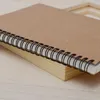 Vintage Blank Notebook Papier Noir Kahki Couverture Souple Croquis Journal Livre Note pour Dessin Peinture Étudiant École Bureau Papeterie 220401